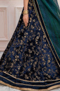 LF-VT-114-C-Navy Blue | MariaB M.Luxe Fabrics | Unstitched Embroidered Fabric