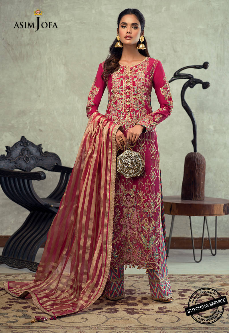 AJLE-23 |  Asim Jofa Chiffon Collection 2021 Limited Edition Vol 2 | Unstitched Embroidered Chiffon Suits