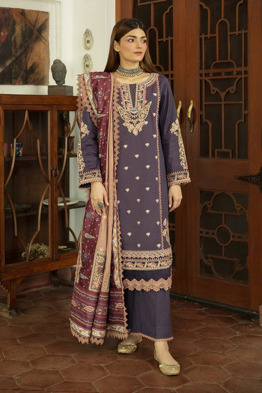 NW-09 | Qalamkar Qline Linen Winter Collection 2021 | Unstitched Embroidered Organza Suits