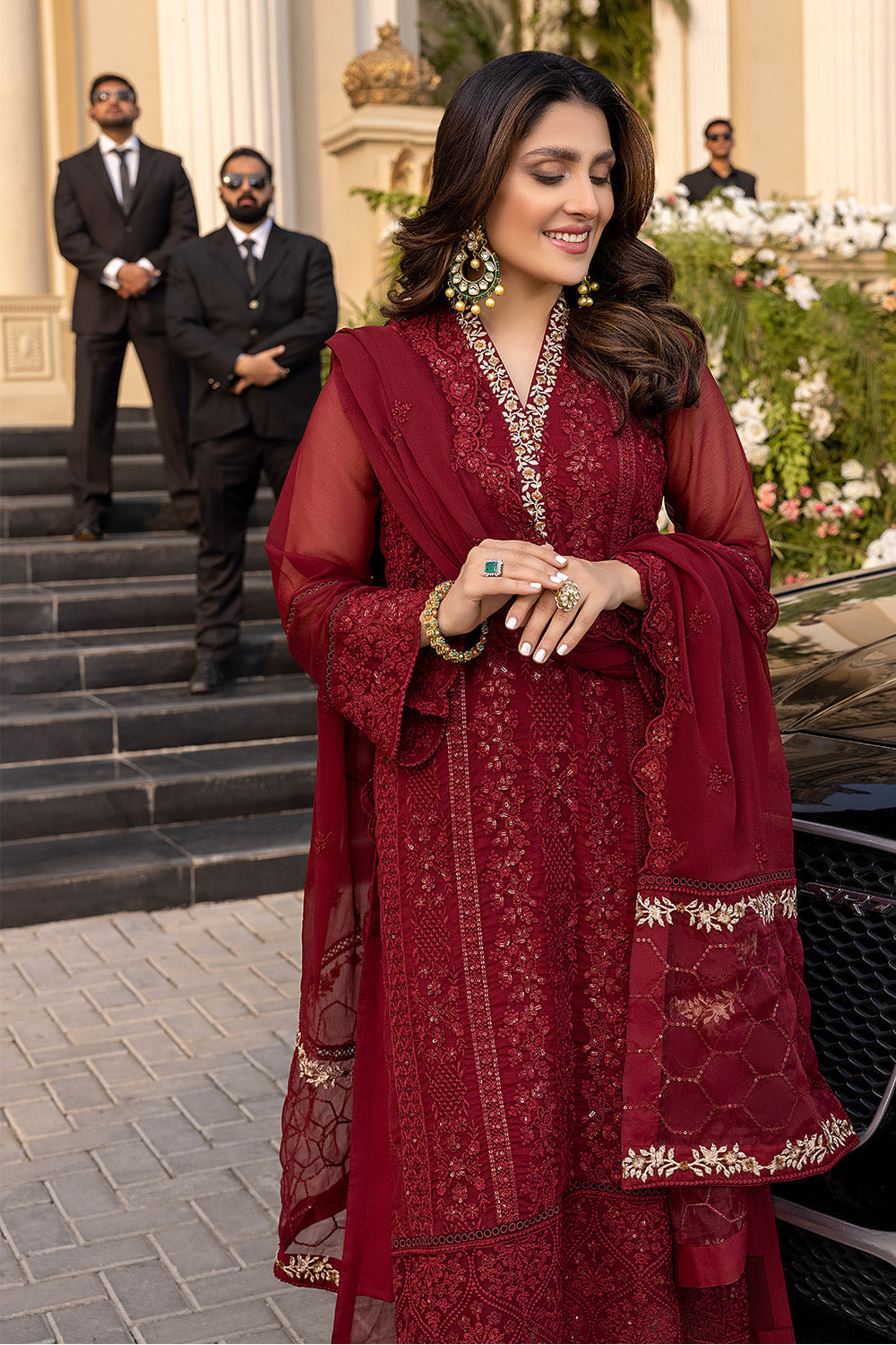 Vibrant Ruby | Azure Luxe Embroidered 3pcs Collections 2023