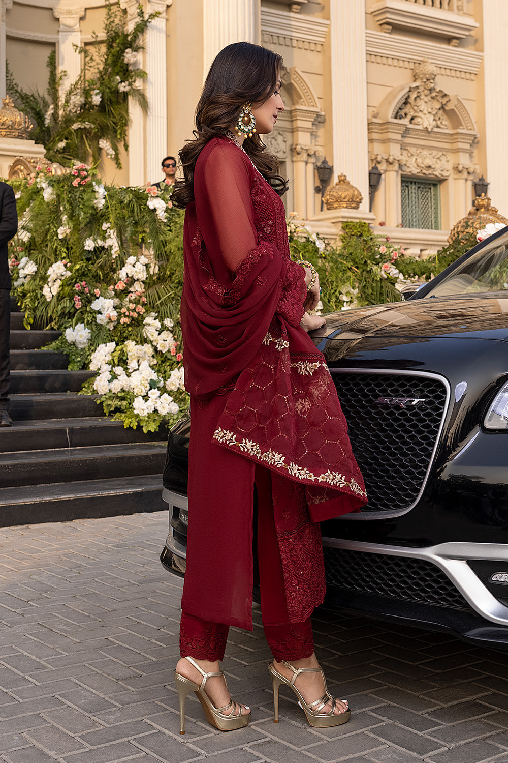 Vibrant Ruby | Azure Luxe Embroidered 3pcs Collections 2023