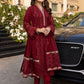 Vibrant Ruby | Azure Luxe Embroidered 3pcs Collections 2023